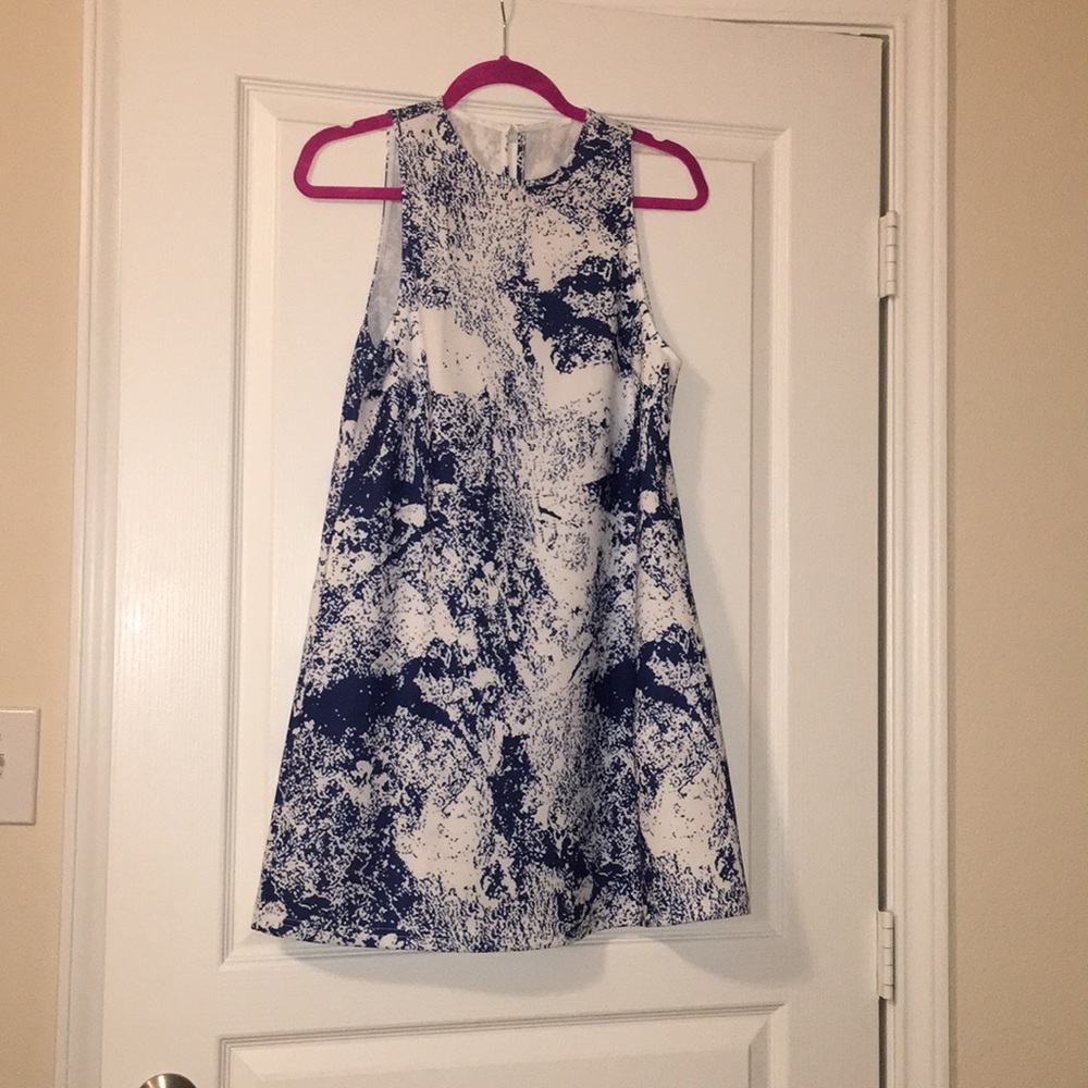 Blue and white dress